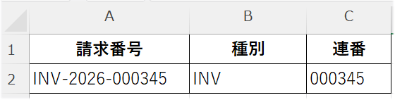 LEFT関数で種別・RIGHT関数で連番