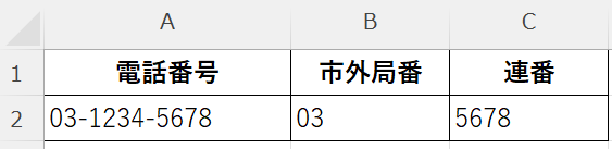 LEFT関数とRIGHT関数で取り出し