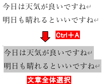 CTRL+Aで全体選択