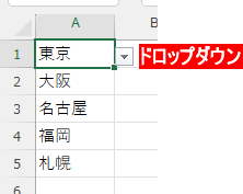 ドロップダウン表示
